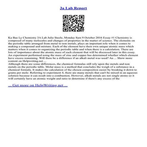 3A Lab Report | PDF