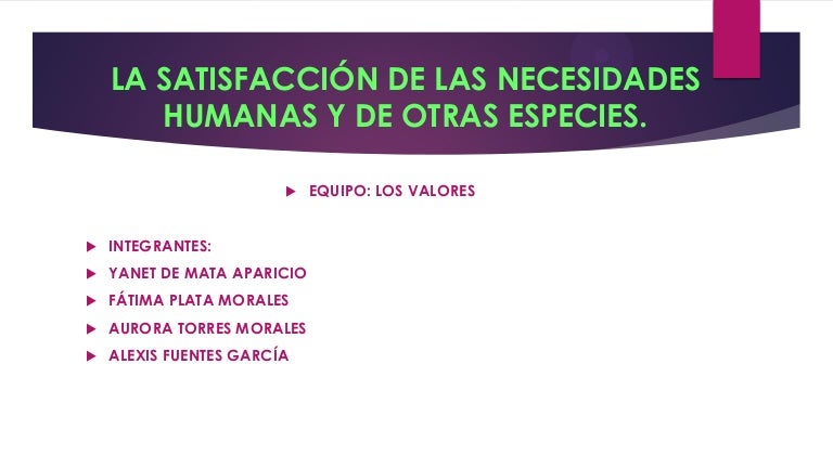 Necesidades Humanas Y De Otras Especies cursop
