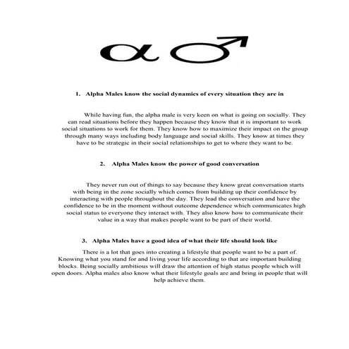 How to be an alpha male | ODP