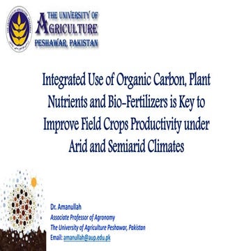 Integrated Use of Organic Carbon, Plant Nutrients and Bio-Fertilizers is Key ...