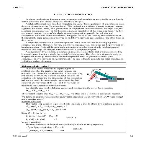 3 analytical kinematics