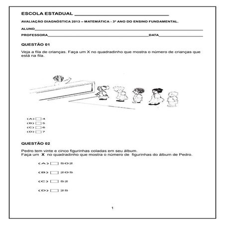 3ºano atividades de matemática