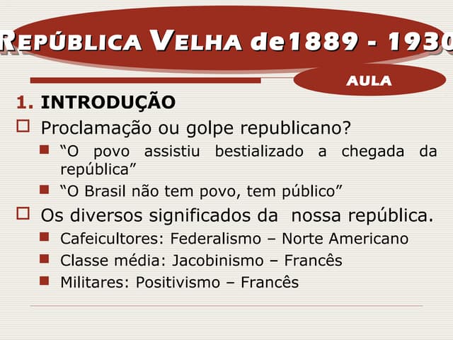 3° Ano - Aula 16 - 19 - Brasil Repú...