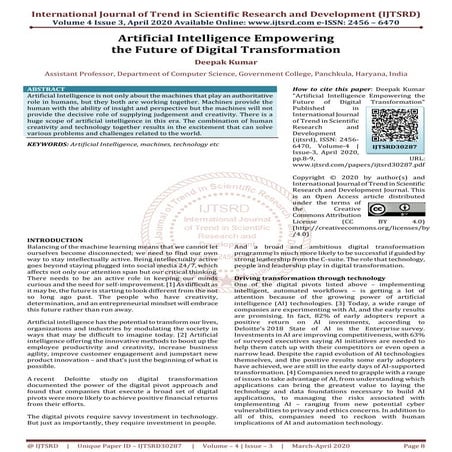 Artificial Intelligence Empowering the Future of Digital Transformation