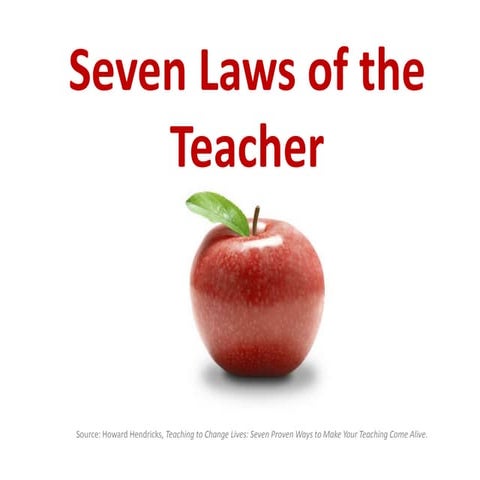 Seven laws of the teacher