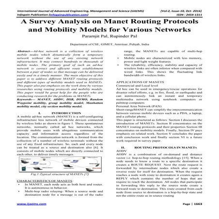 3 a survey analysis on manet routing protocols and mobility models for variou...