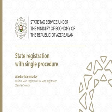 Azerbaijan - State Tax Service State Registration with Single Procedure