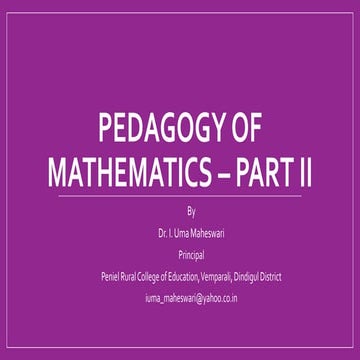 3b. Pedagogy of Mathematics (Part II) - (Algebra Ex 3.2)