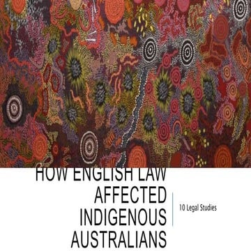 3b How English Law Affected Indigenous Australians