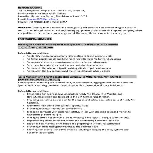 Hemant Gajbhiye-CV (Updated)