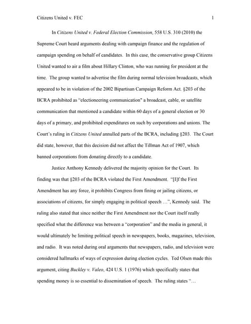 Citizens United v FEC