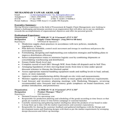 M. Yawar Akhalq (Ms Supply Chian)