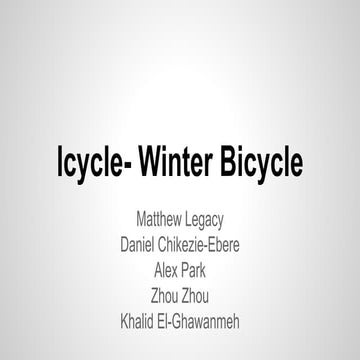 ICYCLE TN05 Presentation
