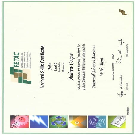 Financial Advisor Assistant Certificate Level 6 2006 | PDF