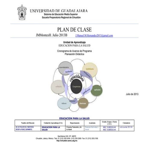 00. educacion para la salud plan de clase 2015 | PDF