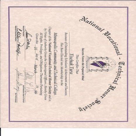 National Vocational Honor Society-MCTC