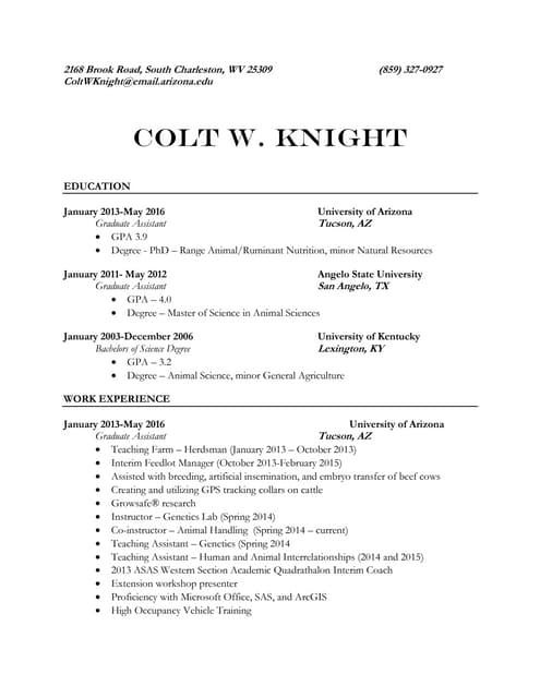 Colt Knight presentations