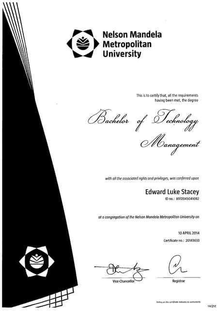 UJ Honors Certificate | PDF