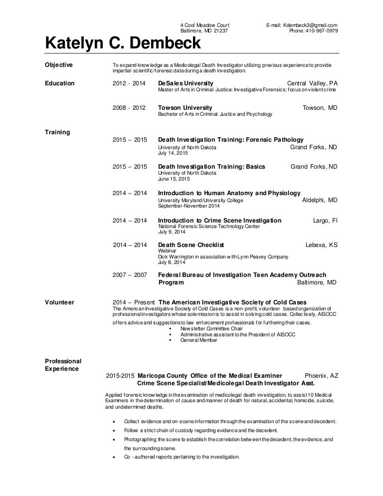 pathologist resumes