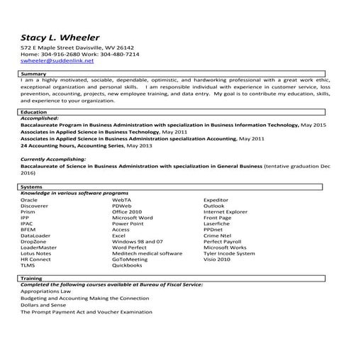 Stacy Wheeler Resume