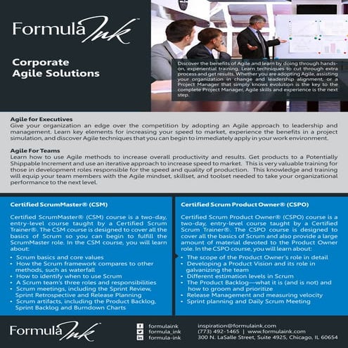 Formula Ink_Corporate Agile Solutions | PDF