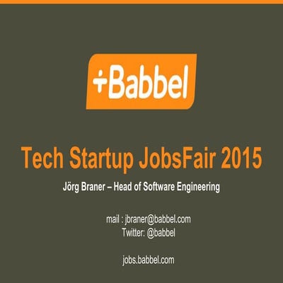 Babbel hiring at TechStartupJobs Fair Berlin Autumn 2015