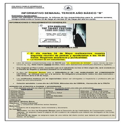 3º basico b semana 23 a 27 de mayo