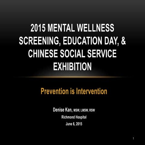 PowerPoint of Mental Wellness Screening and Education Day - Depression & Anxi...