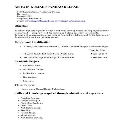 ASHWIN RESUME