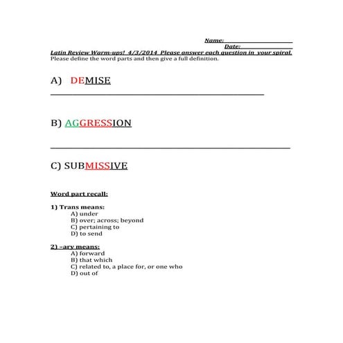 3 bears latin story revised