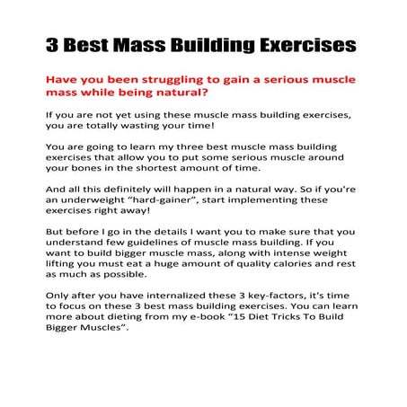 3 best mass building exercises To