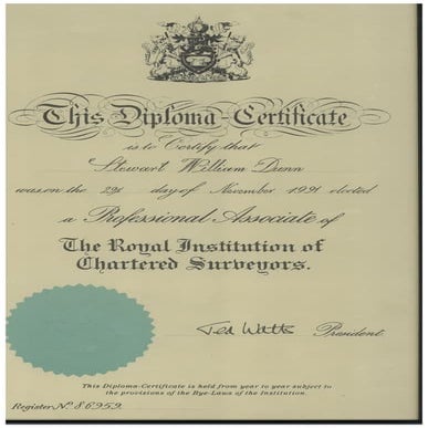 911129 RICS PROFESSIONAL CERTIFICATE
