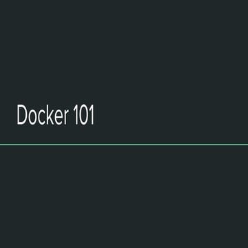 Meetup Docker Lyon janvier 2018 - Docker 101
