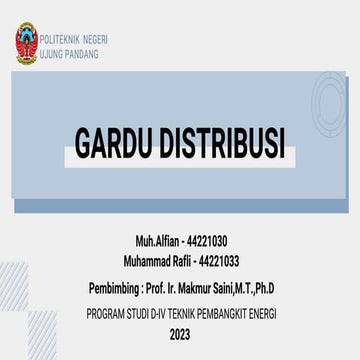 GARDU DISTRIBUSI SISTEM TENAGA LISTRIK 20 KV/ 380 V