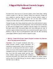 3 biggest myths about cosmetic surgery debunked 3 biggest myths about cosmetic surgery debunked