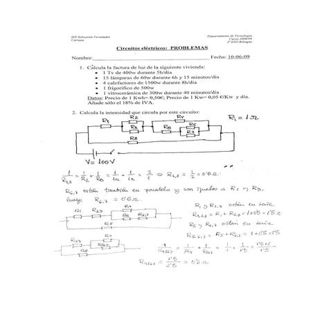 3ºbil Solución Problemas Electricidad