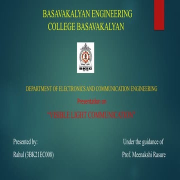 Visible light communication Seminar PPTk