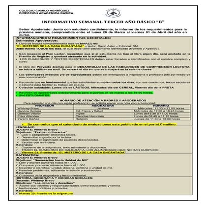 3º básico b  semana  28 marzo  al 01 abril 2