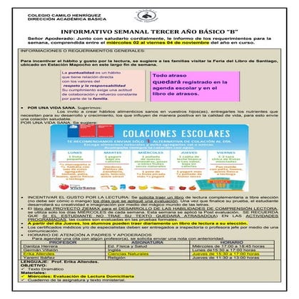 3° básico b  semana 2 al 4 de noviembre