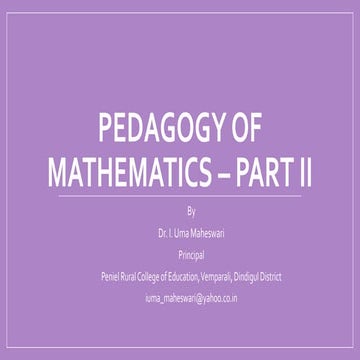 3c. Pedagogy of Mathematics (Part II) - Algebra (Ex 3.3)