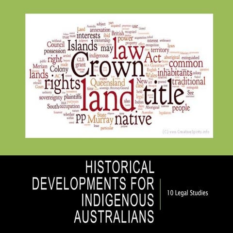 3c Historical Developments for Indigenous Australians