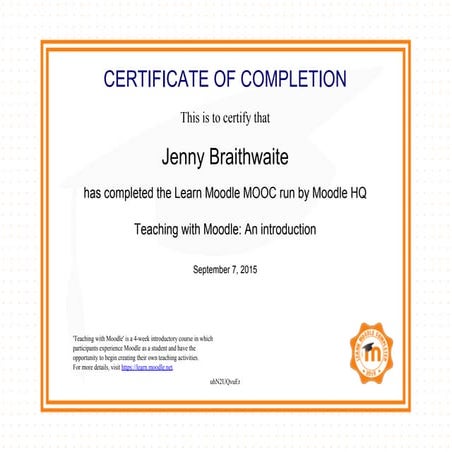 Teaching with Moodle_Certificate of Completion