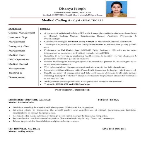 Dhanya Joseph  updated CV