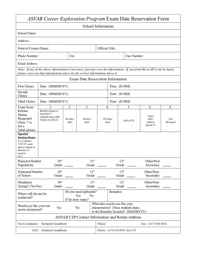 Testing request form