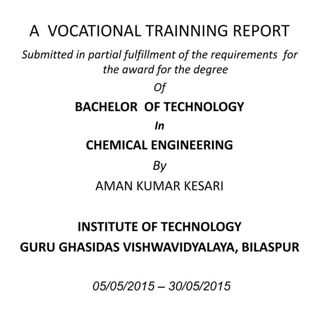 A  VOCATIONAL TRAINNING REPORT_aman