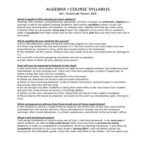 MA 395-SYLLABUS