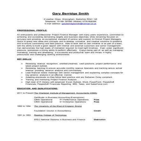 Curriculum Vitae Gary Smith