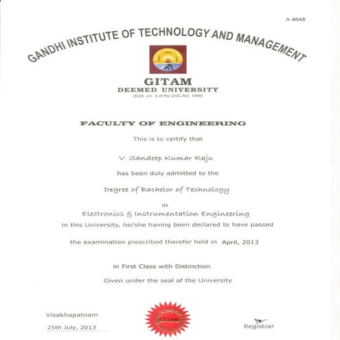 B.tech Certificate
