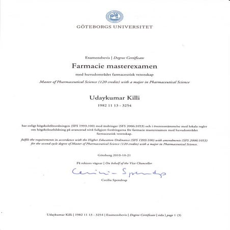 GU Certificate