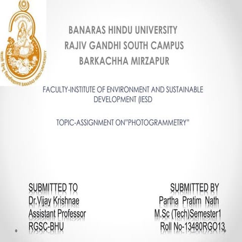 partha assignment ppt on photogrammetry